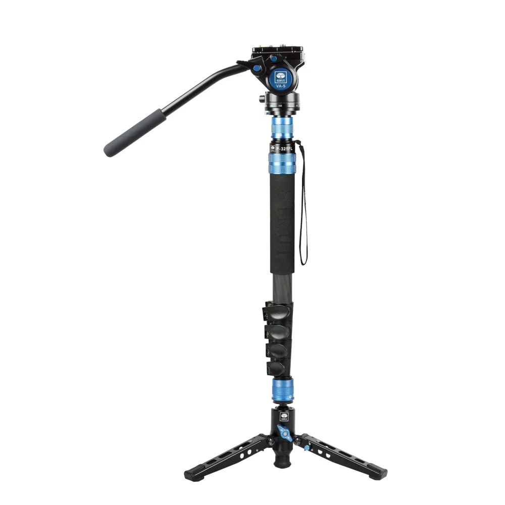 SIRUI P-325FL Carbon Einbeinstativ 178 cm mit Standspinne + Videoneiger VA-5