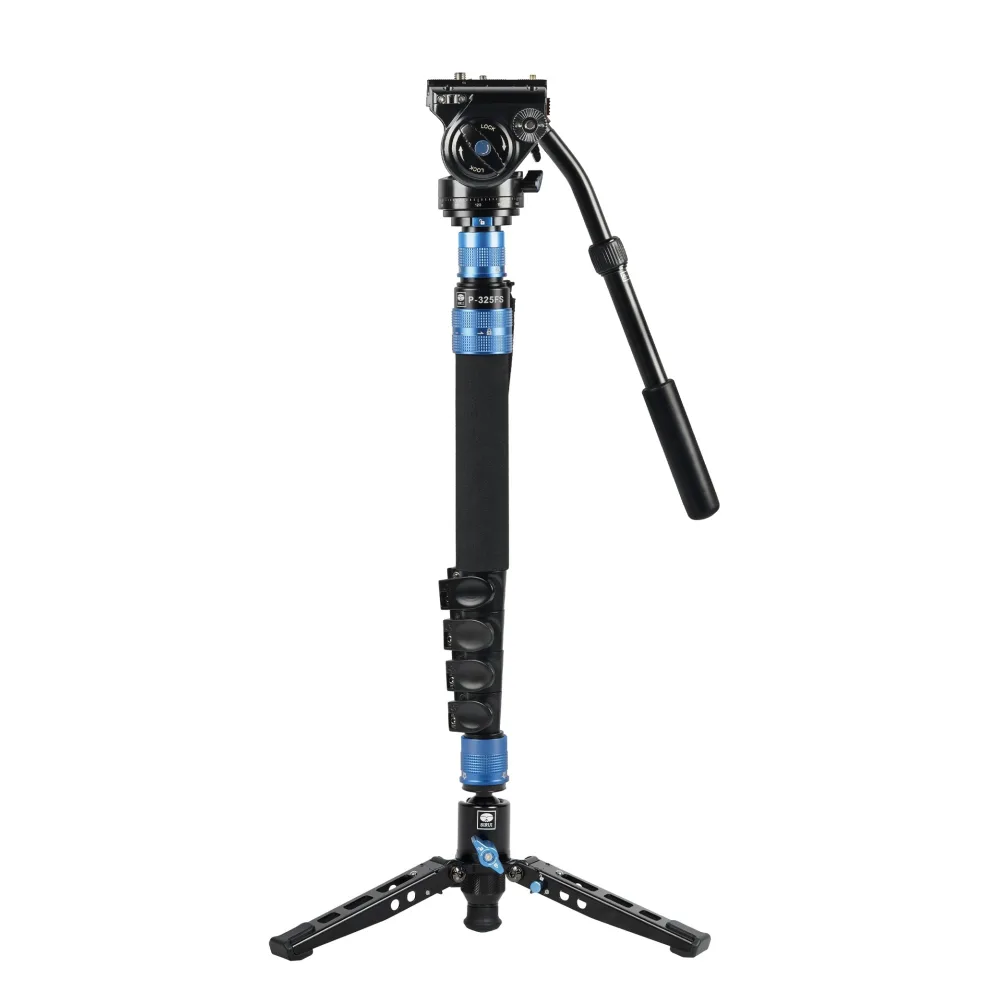 SIRUI P-325FS Carbon Einbeinstativ 149,5 cm mit Standspinne + Videoneiger VH-10
