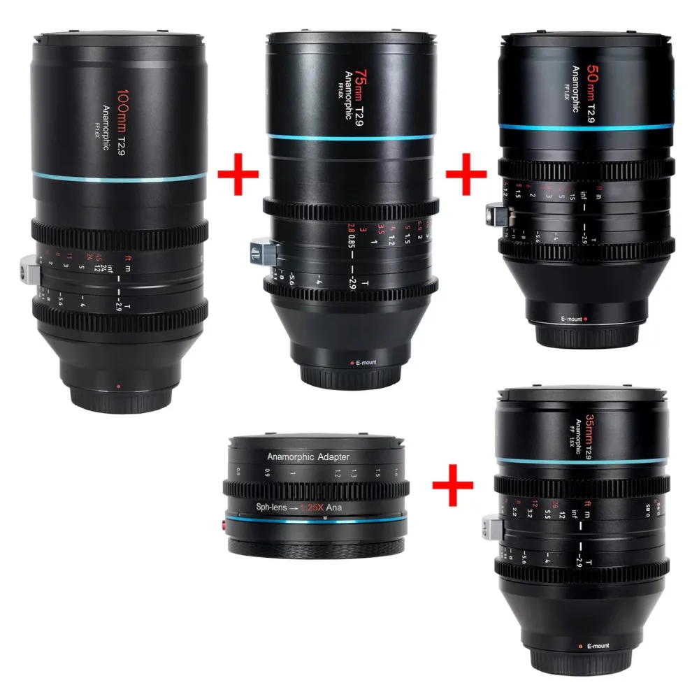 SIRUI Venus Vollformat-Anamorphic-Kinoobjektiv - 35+50+75+100+1.25X ADP / E-Mount