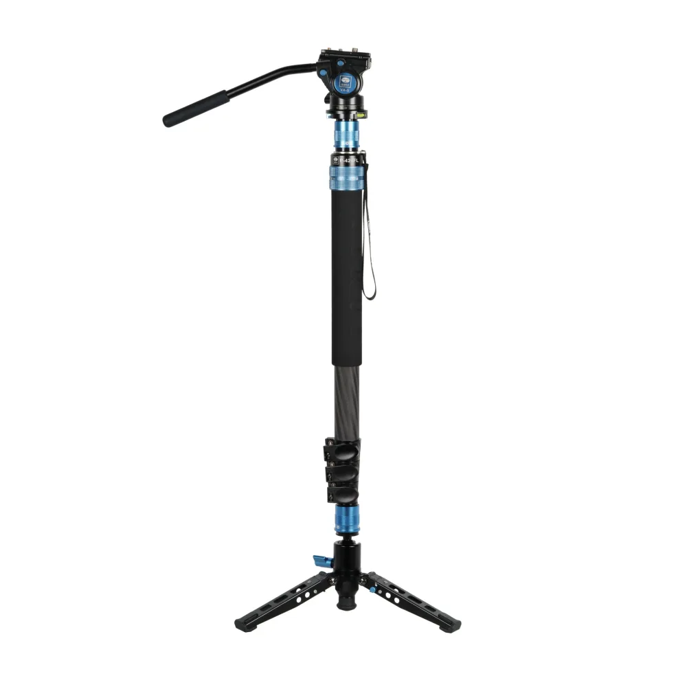 SIRUI P-424FS Carbon Einbeinstativ 168 cm mit Standspinne + Videoneiger VA-5