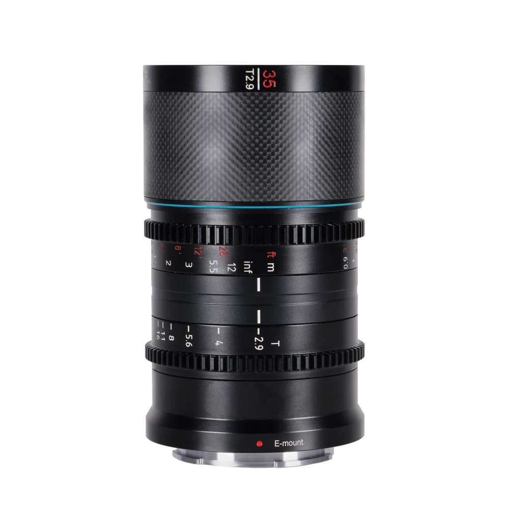 SIRUI Saturn 35mm T2.9 1.6x anamorphotes Carbon-Vollformat-Objektiv - for diverse Kameraanschlosse - L-Mount / Blue-Flare
