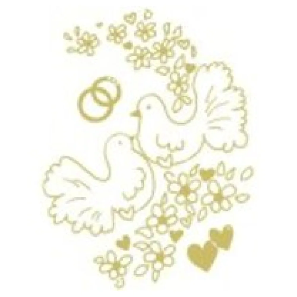 Motivservietten 33x33cm mit "Goldene Tauben + Ringe" Vermählung , 50 Stk. – Bild 3