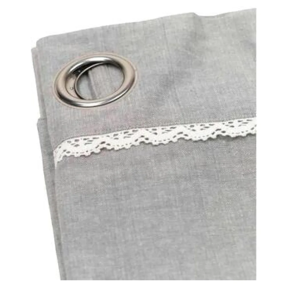 Függönyök és árnyékolók Today Rideau Style Romantique gris foncé à œillets métalliques