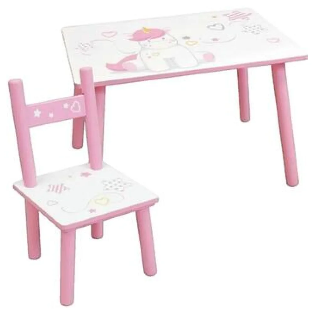 Étkezőgarnitúrák Funhouse Ensemble table et chaises Licorne Rose pour enfant