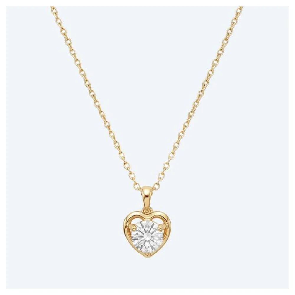 amor Herzanhänger mit Kette 925 Silber vergoldet