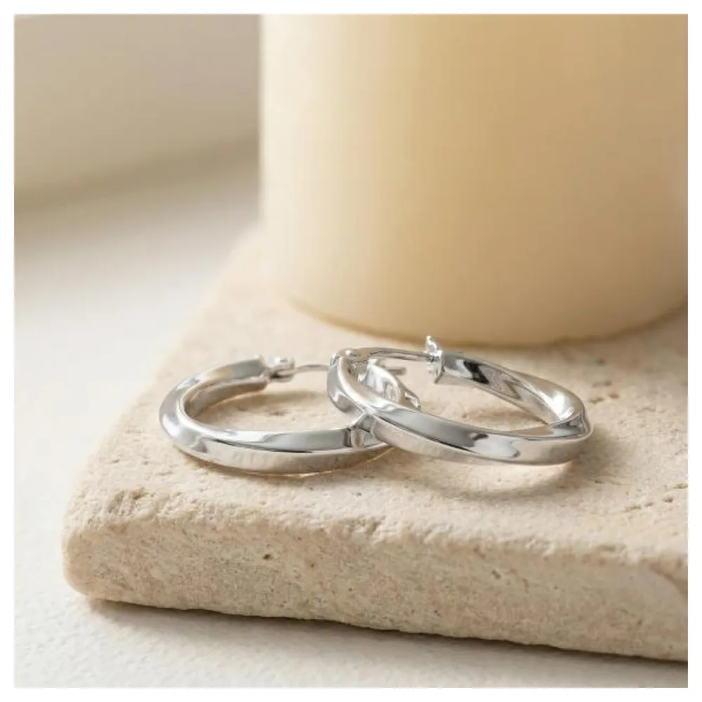 amor Creolen 925 Silber rhodiniert – Bild 3