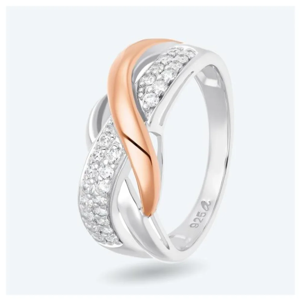 amor Ring 925 Silber bicolor Zirkonia