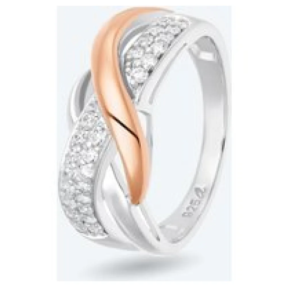 amor Ring 925 Silber bicolor Zirkonia – Bild 2