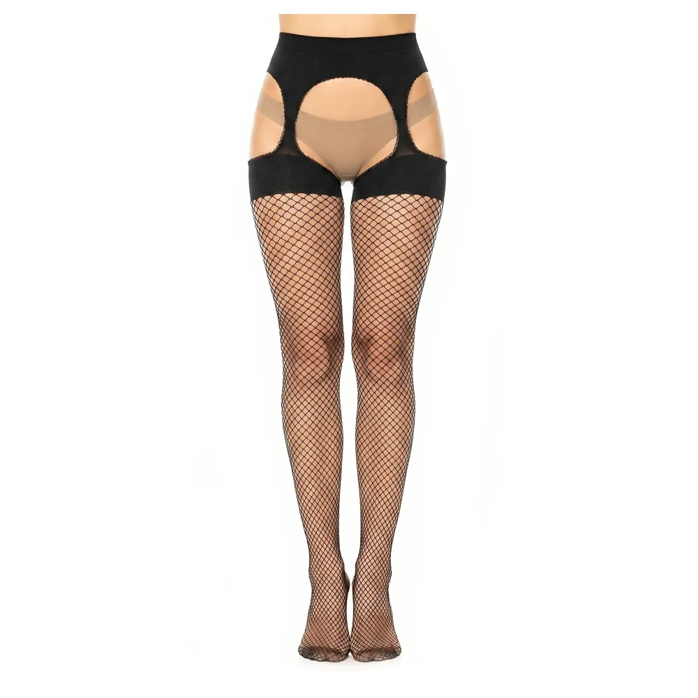 Glamory Mesh Ouvert Netzstrumpfhose | Farbe: Black | Größe: 40-42 – Bild 3