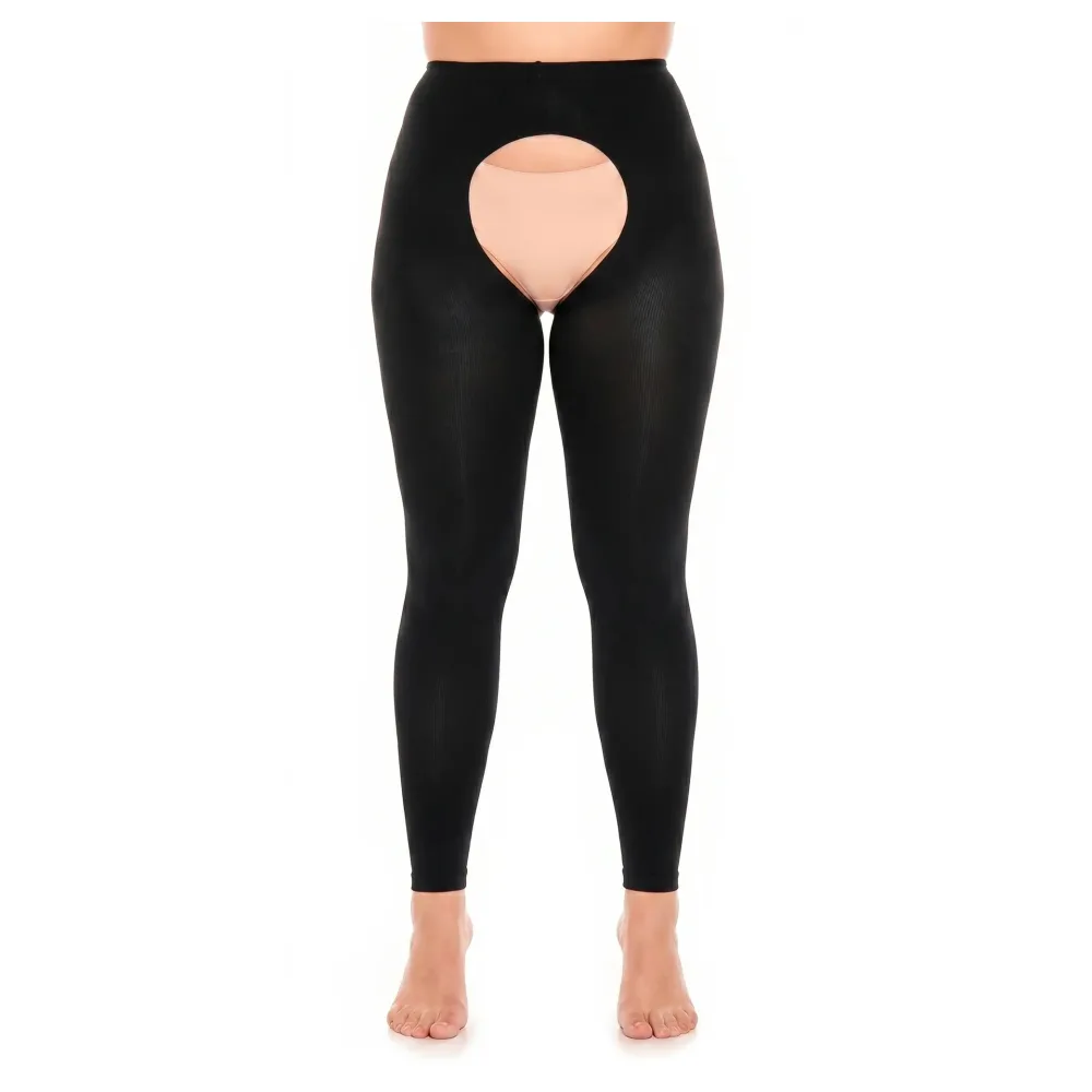 Glamory Breeze 60 Ouvert Microfaser Strumpfhose ohne Fuß | Farbe: Black | Größe: 60-62 – Bild 3