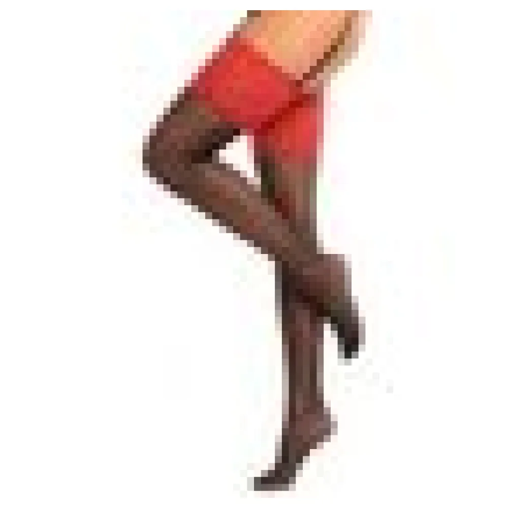 Glamory Luxury 20 Strapsstrümpfe - Black / Red | Farbe: Black / Red | Größe: 40-42 – Bild 4