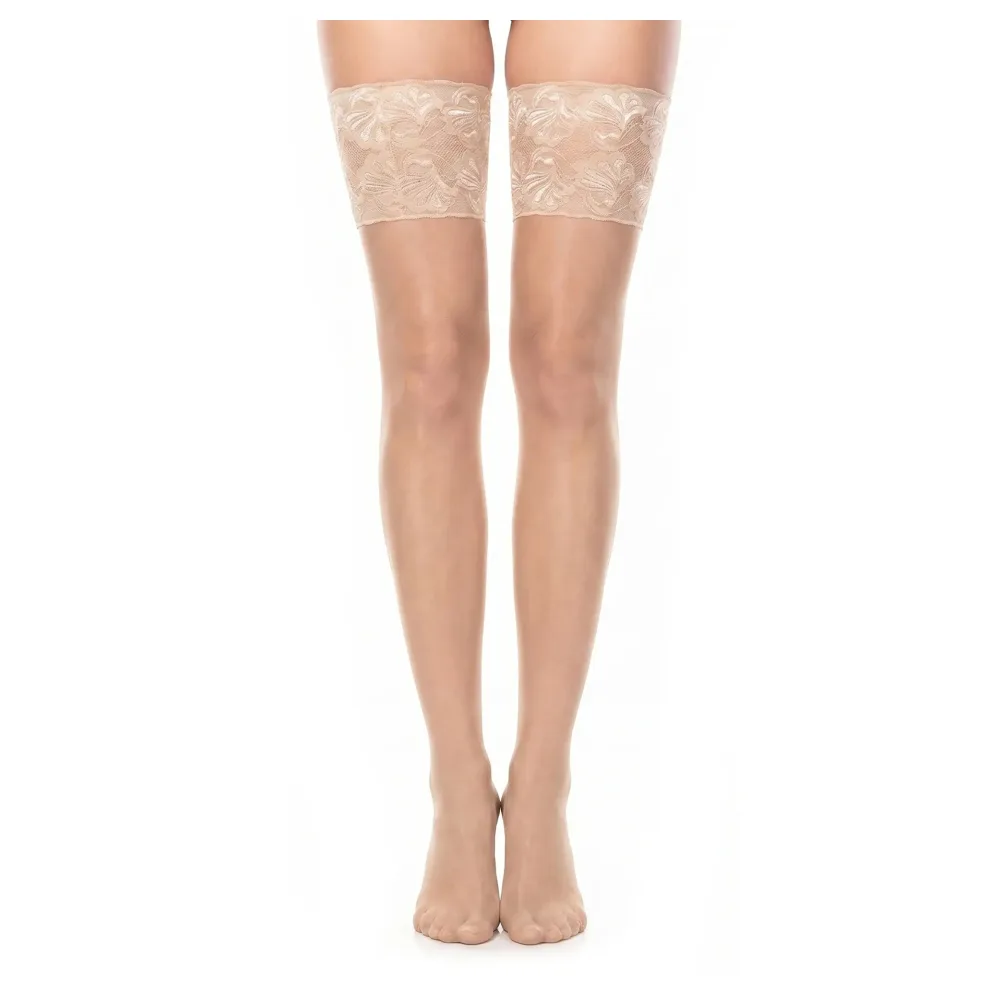 Glamory Deluxe 20 halterlose Strümpfe - Champagne | Farbe: Champagne | Größe: 40-42 – Bild 3