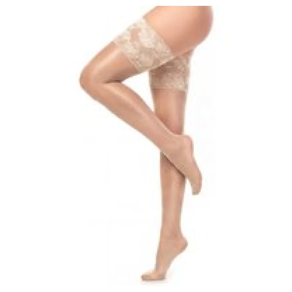 Glamory Deluxe 20 halterlose Strümpfe - Champagne | Farbe: Champagne | Größe: 44-46 – Bild 2