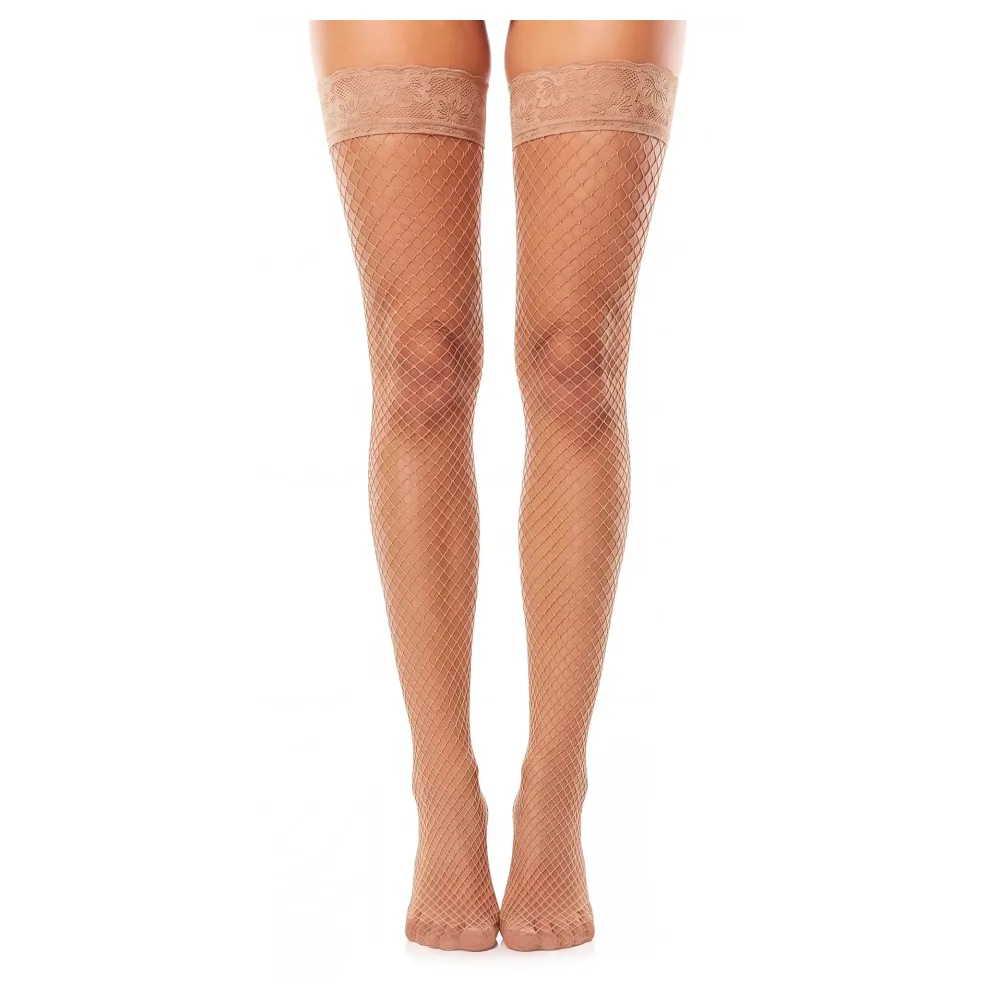 Glamory Mesh halterlose Netzstrümpfe - Make up | Farbe: Make up | Größe: 44-46 – Bild 3