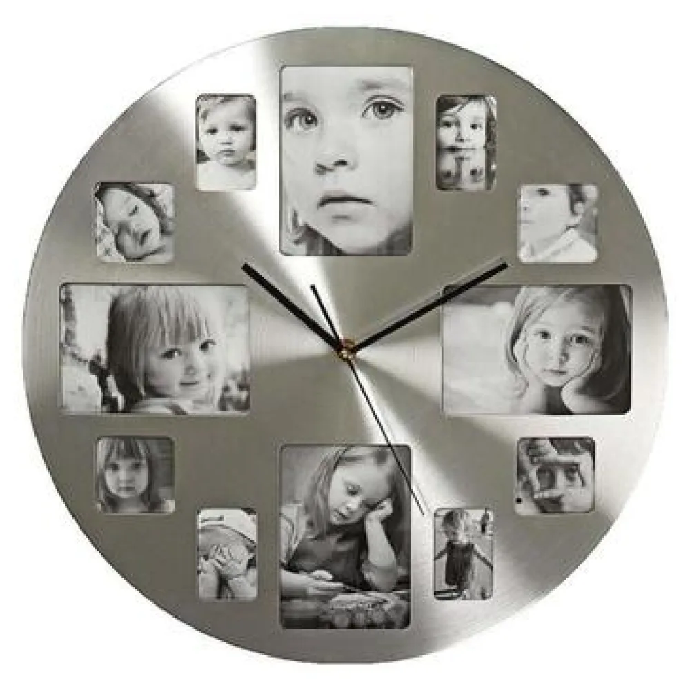 Órák Nedis Horloge CLWA003PH40 Circulaire Argenté avec Cadre Photo