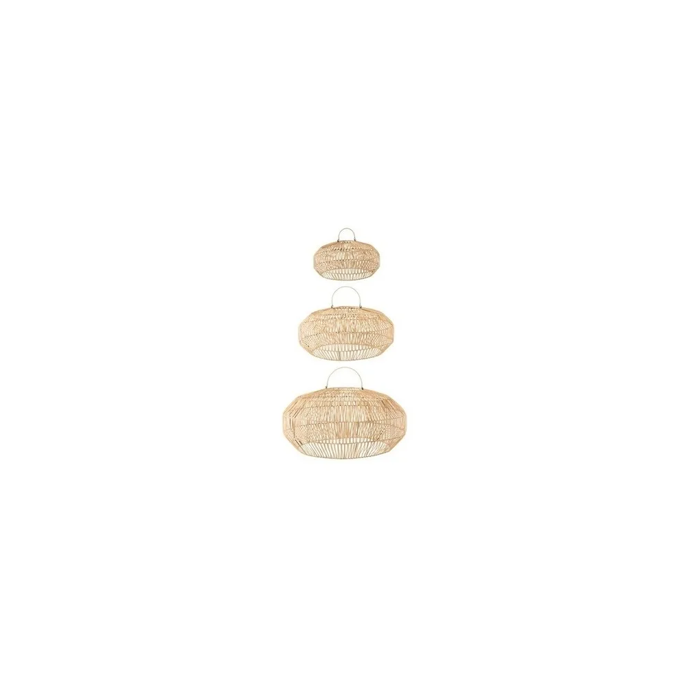 Lámpaernyők és lámpatartók J-line S/3 ABAT-JOUR ROTIN NATUREL (78.5x78.5x39cm)