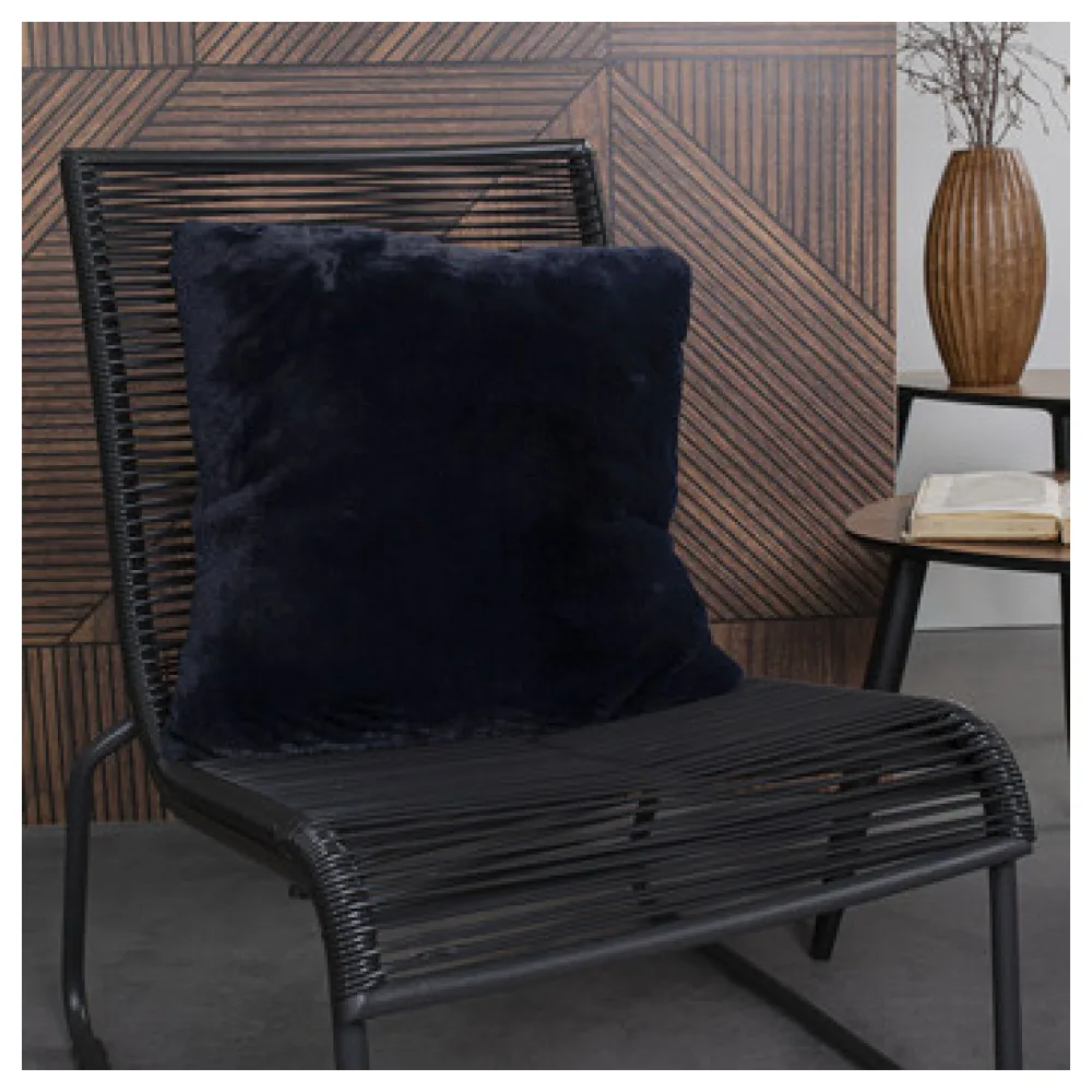 Párnák Today Coussin 45/45 fausse fourrure WINTER SPIRIT Navy Badi