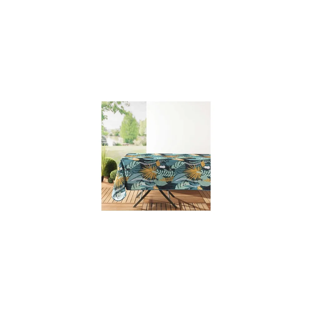 Asztalterítő Douceur d intérieur NAPPE RECTANGLE 150 x 240 CM POLYESTER IMPRIME BRAZILIA MENTHE/V