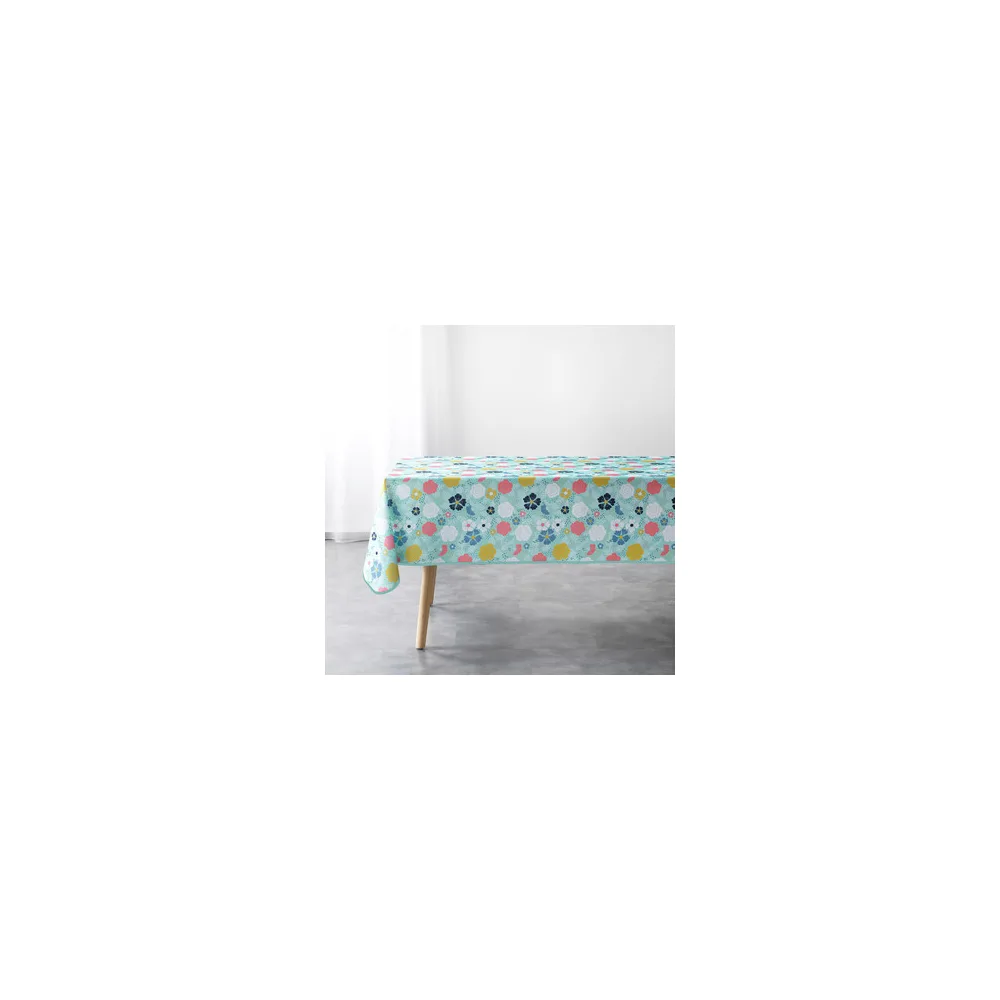 Asztalterítő Douceur d intérieur NAPPE RECTANGLE 150 x 240 CM POLYESTER IMPRIME LILY MENTHE