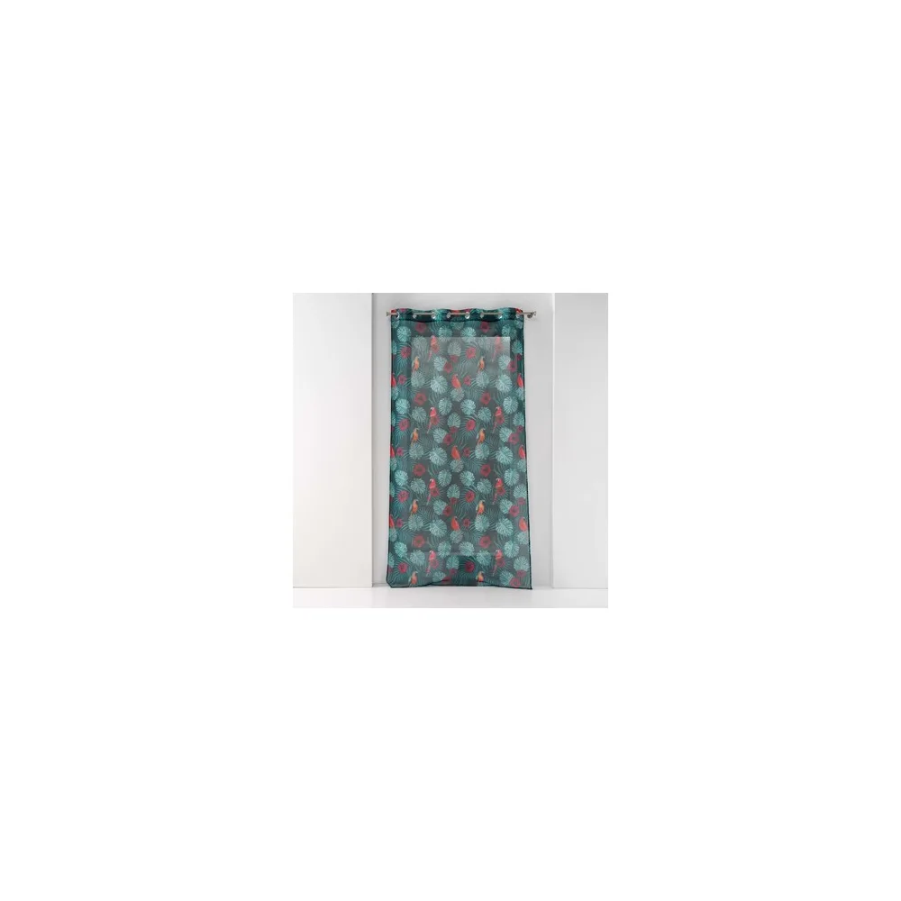 Függönyök Douceur d intérieur PANNEAU A OEILLETS 140 x 240 CM VOILE SABLE IMPRIME CARACAS BLEU