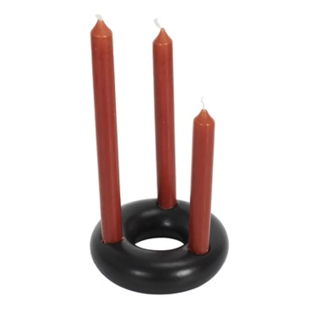 Gyertyatartók The home deco factory SUPPORT 3 BOUGIES NOIR M24