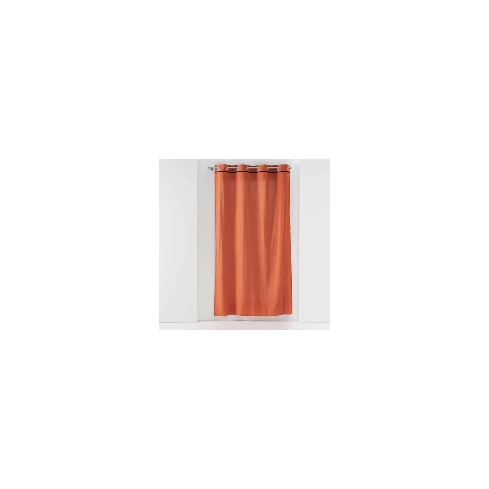 Függönyök és árnyékolók Douceur d intérieur RIDEAU A OEILLETS 135 x 240 CM COTON LAVE LINETTE TERRACOTTA