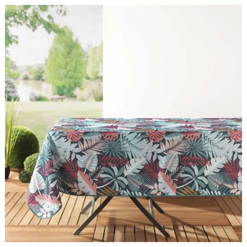 Asztalterítő Douceur d intérieur NAPPE RECTANGLE 150 x 240 CM POLYESTER IMPRIME JACALA BLEU