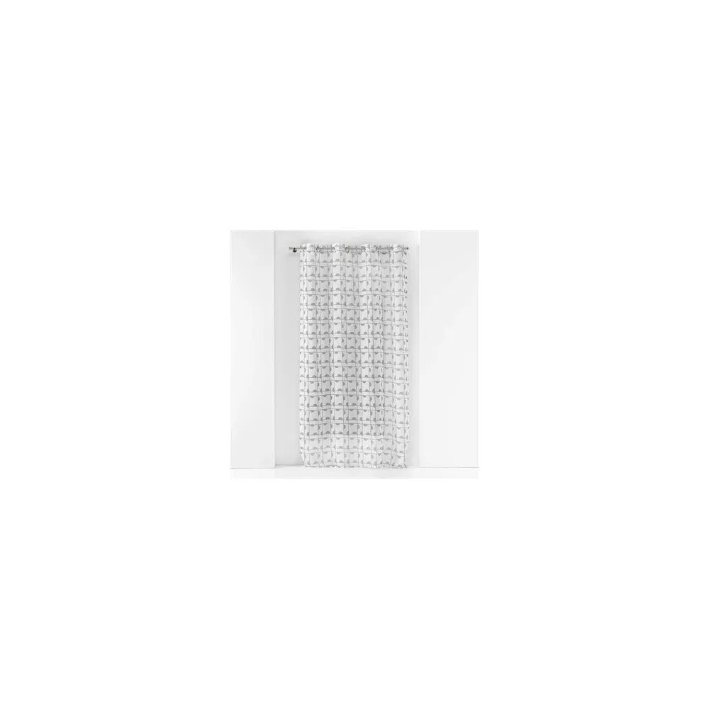 Függönyök Douceur d intérieur PANNEAU A OEILLETS 140 x 240 CM VOILE SABLE IMPRIME GABI GRIS