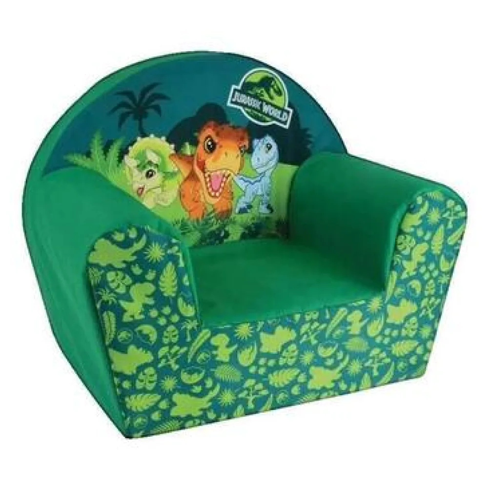Fotel Funhouse Fauteuil Club Enfant Bleu Motifs Dinosaures
