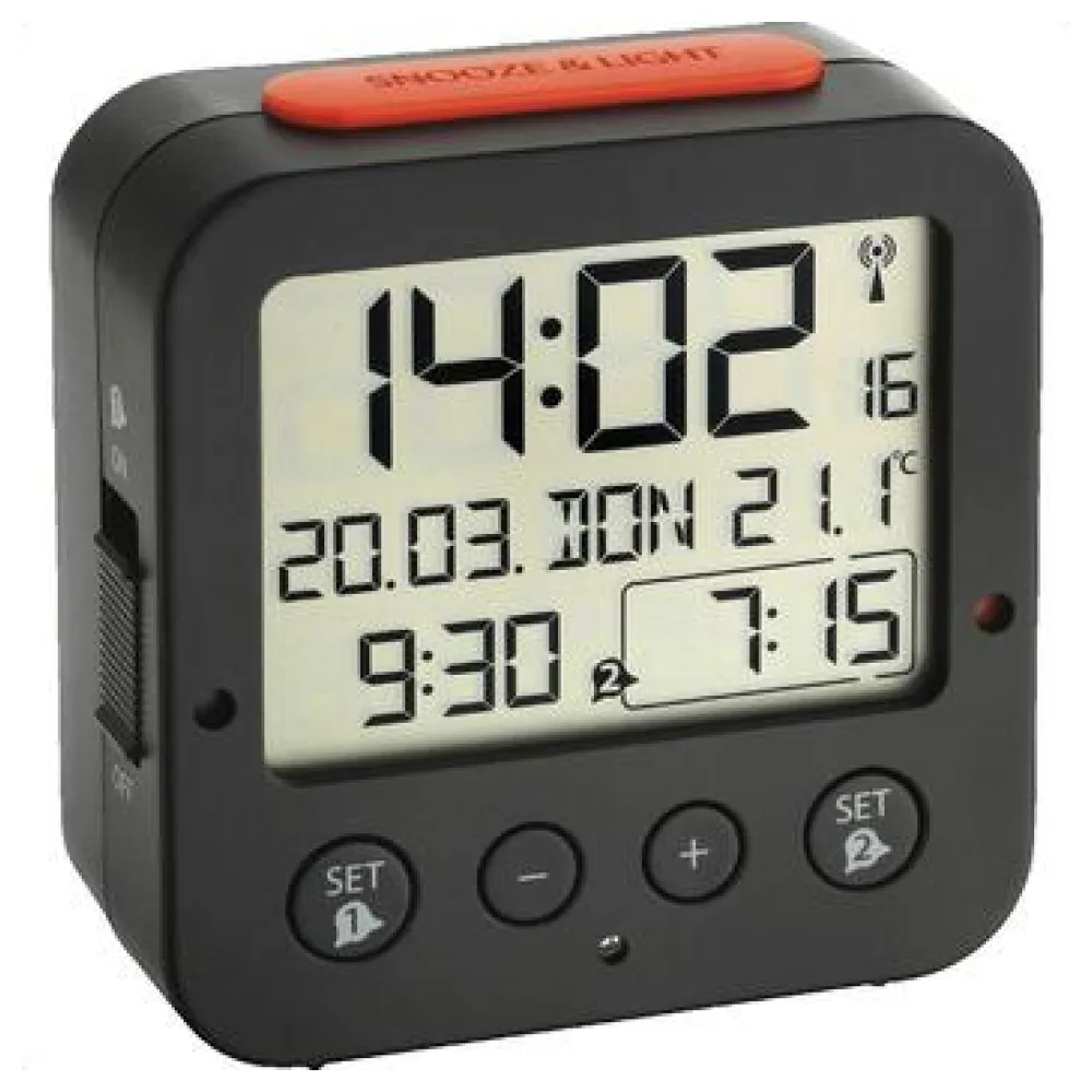 Órák Tfa Réveil 60.2528.01 numérique radio-piloté noir