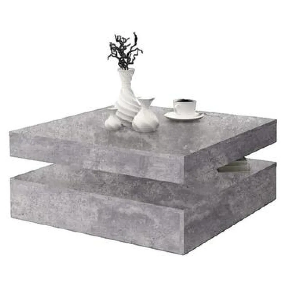 Dohányzó asztalok Coffee Table Basse Pivotante Béton Gris Clair