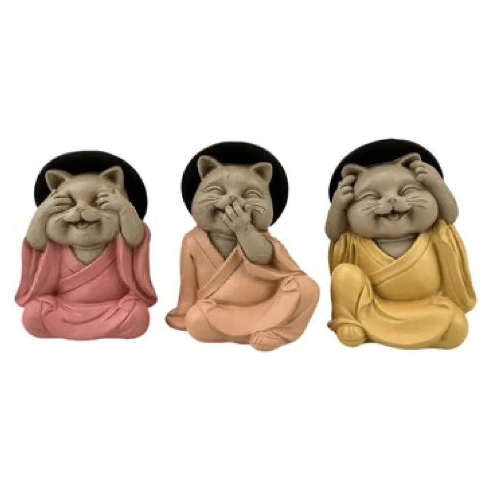 Szobrok, figurák Signes Grimalt Buddha Macska Nem Lát-Hall-Beszél