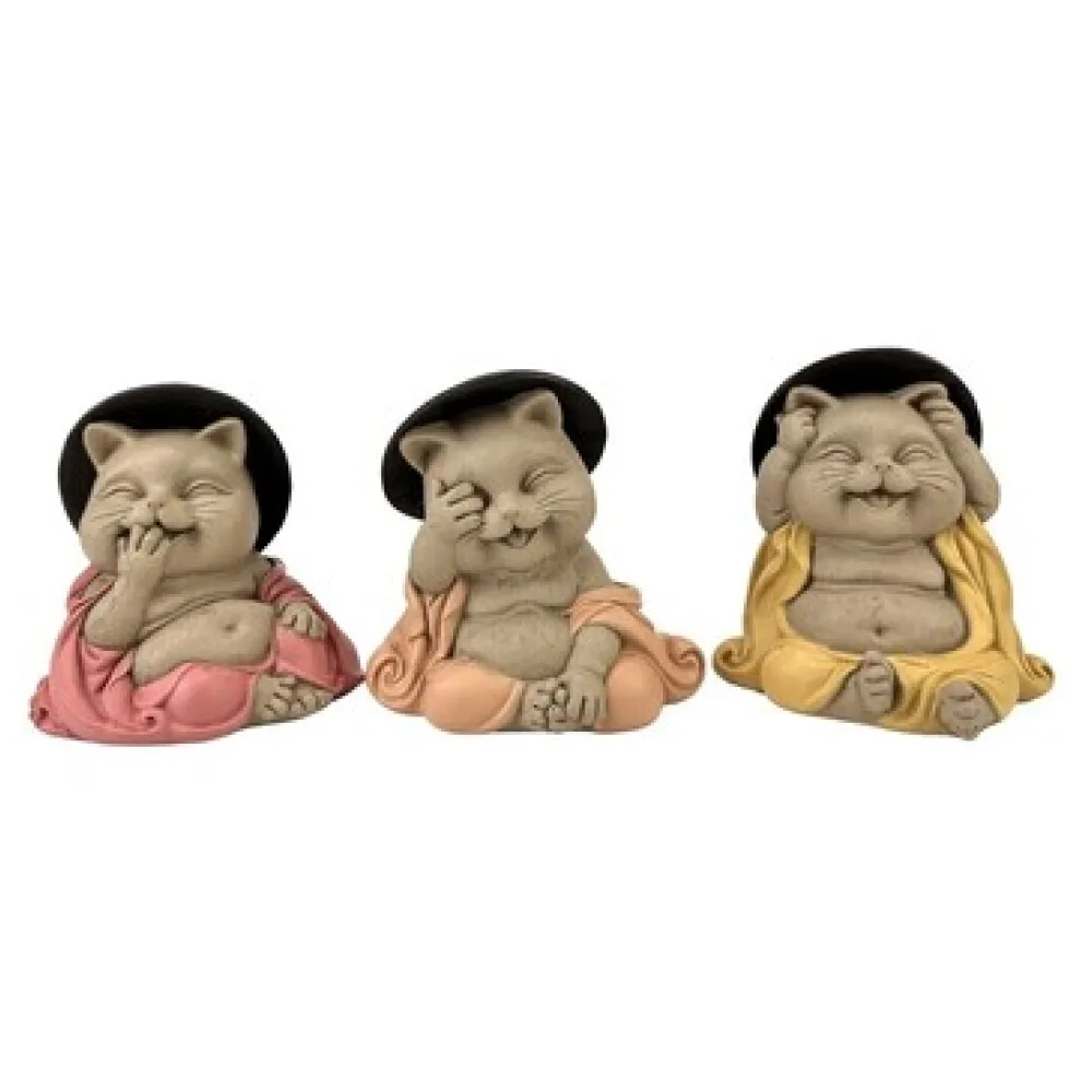 Szobrok, figurák Signes Grimalt Buddha Macska Nem Lát-Hall-Beszél