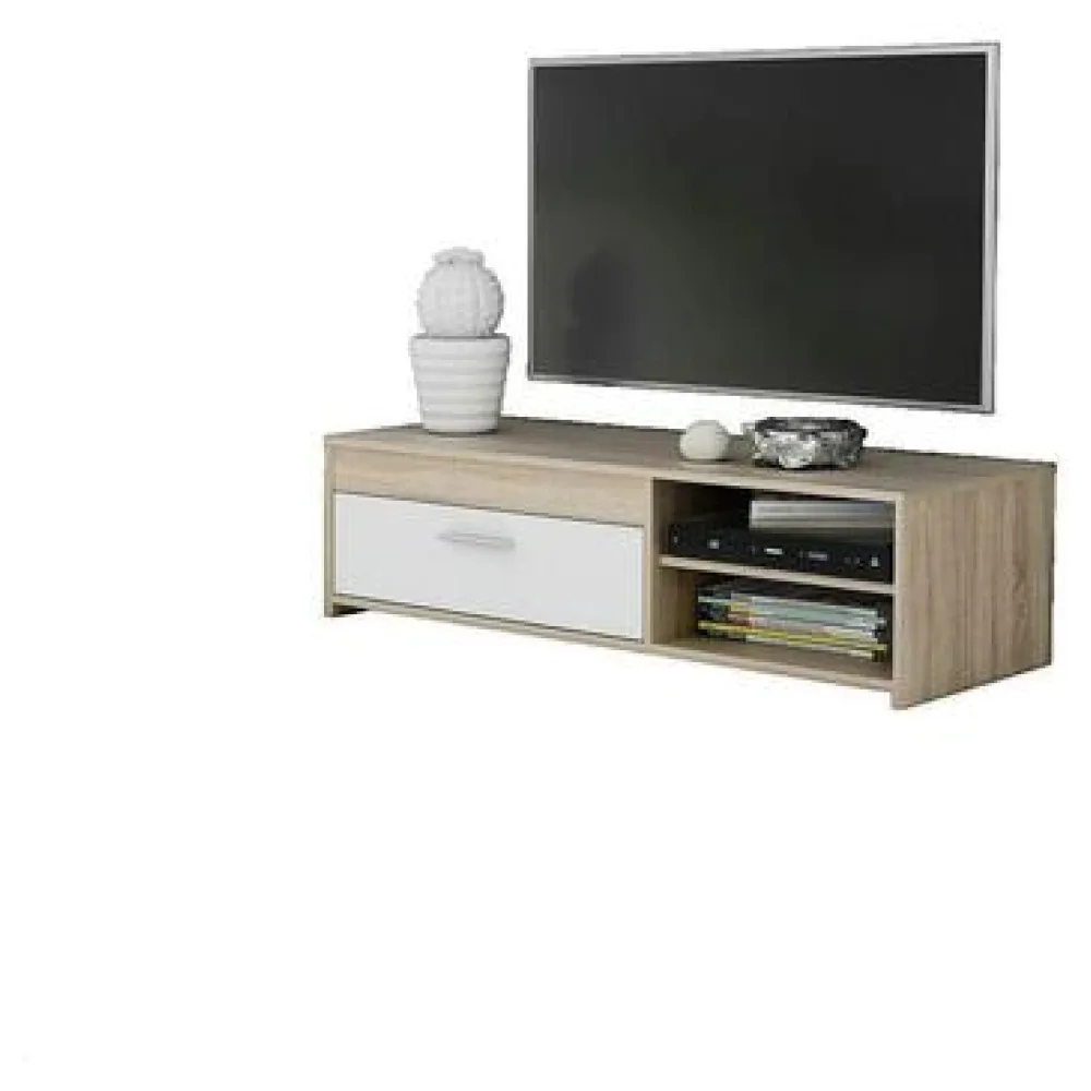 TV szekrények Bigbuy Meuble TV PILVI chêne sonoma et blanc