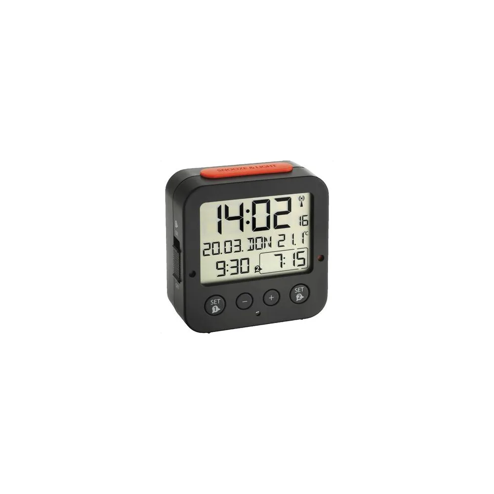 Órák Tfa Réveil 60.2528.01 numérique radio-piloté noir