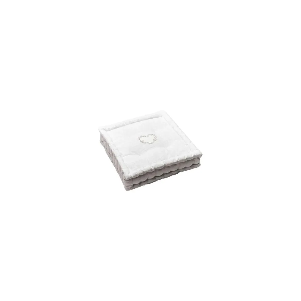 Párnák Today Coussin de sol Charme blanc brodé