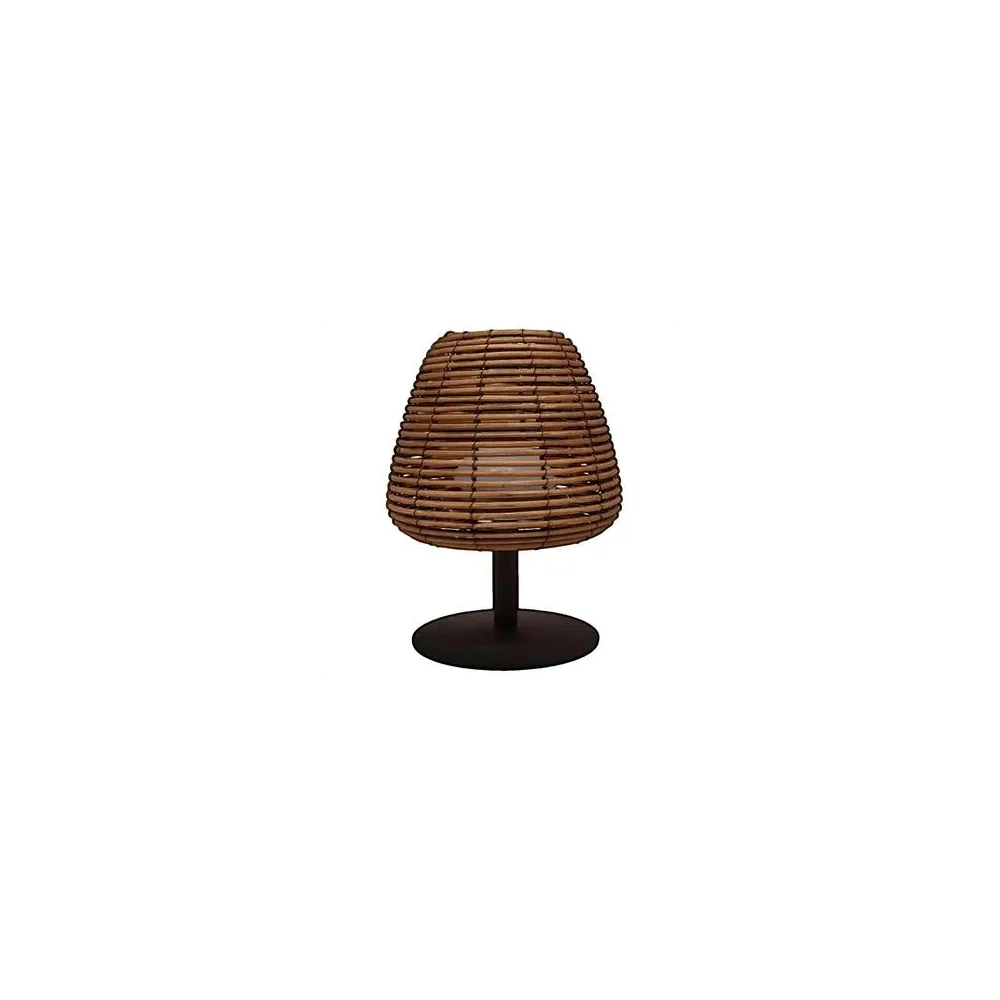 Díszlámpák Lumisky Lampe à poser Bohème LED sans fil abat-jour rotin