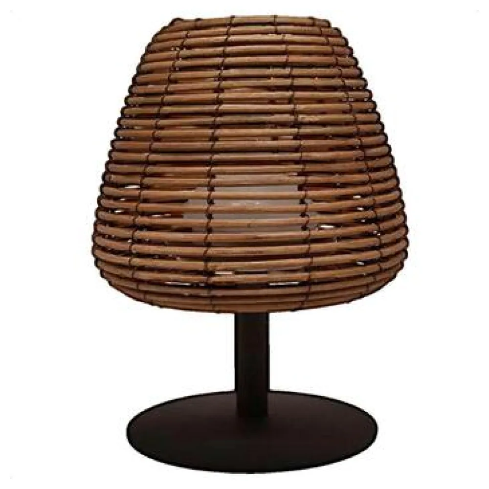 Díszlámpák Lumisky Lampe à poser Bohème LED sans fil abat-jour rotin
