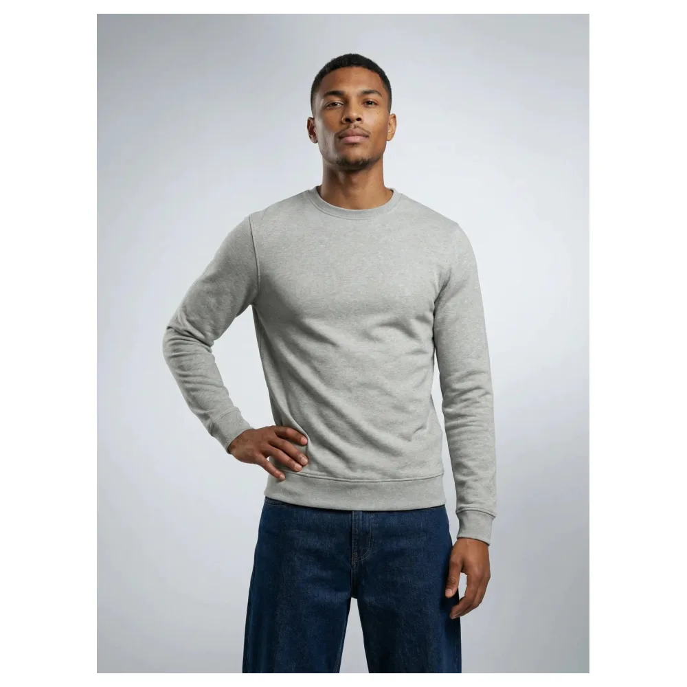 Sweat-shirt gris Made in France | Taille: Xl | Matière: Coton bio | Couleur: Gris chiné