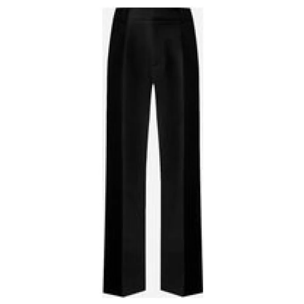 Pantalon taille haute plissé en laine froide épaisse de fabrication française | Taille: Il 46 / fr 40 / US 30 / s | Couleur: Noir | Matériel: Laine – Bild 2