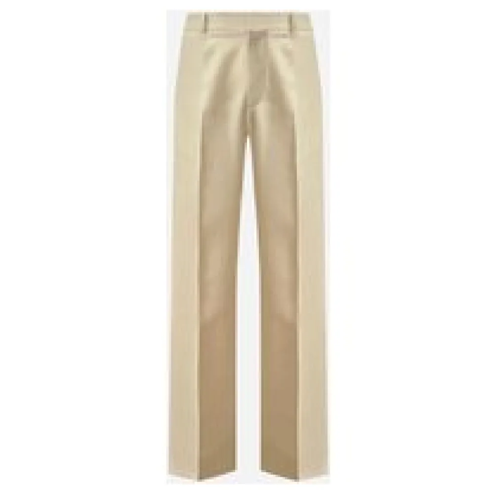 Pantalon taille haute plissé en laine froide épaisse de fabrication française | Taille: Il 46 / fr 40 / US 30 / s | Couleur: Beige | Matériel: Laine – Bild 2