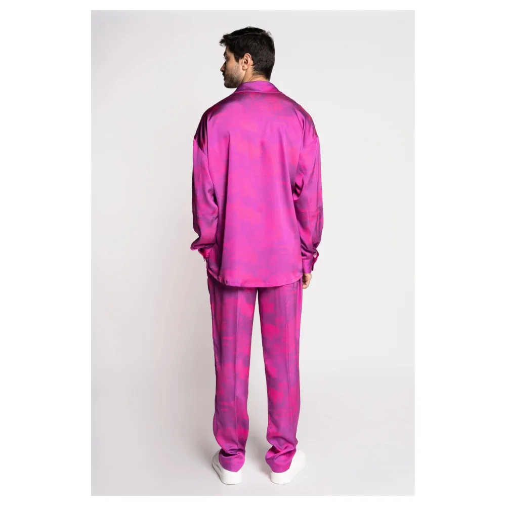 Chemise en soie avec imprimé de savane - Made en France | Taille: XS | Couleur: Rose | Matériel: Soie – Bild 4