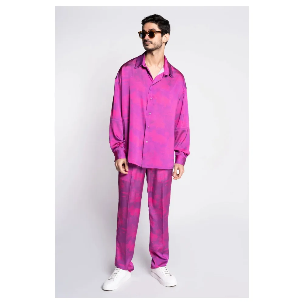 Chemise en soie avec imprimé de savane - Made en France | Taille: M | Couleur: Rose | Matériel: Soie – Bild 3