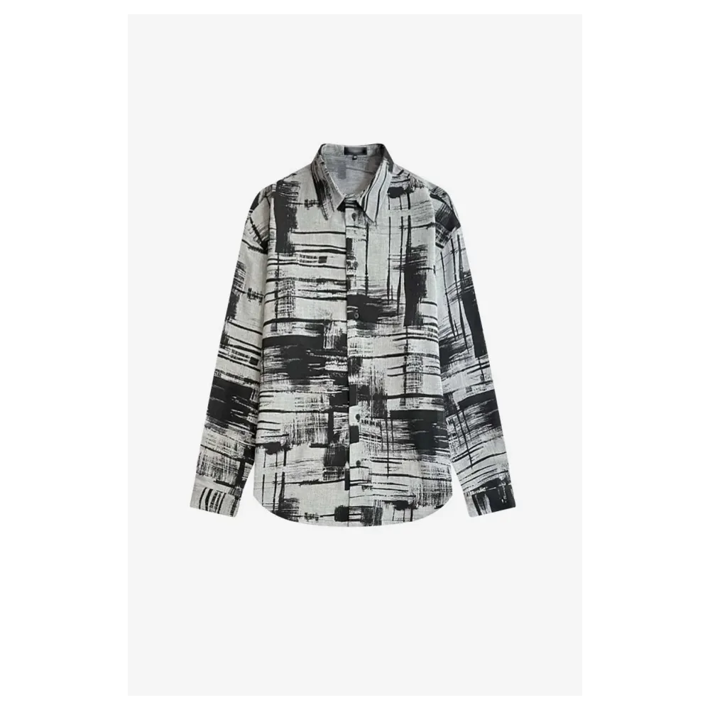 Chemise oversize 100% lin fabriquée en France | Taille: XS | Couleur: Gris | Matériel: Lin – Bild 4