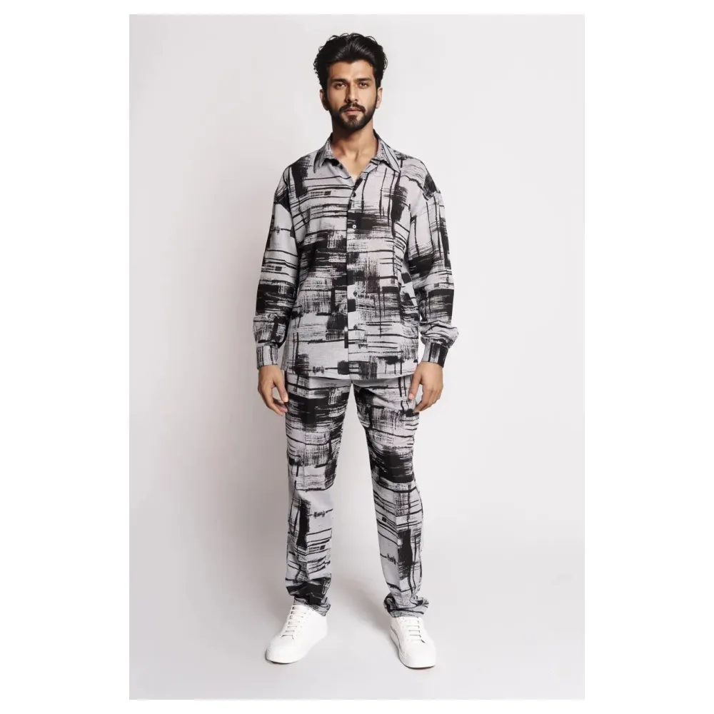 Chemise oversize 100% lin fabriquée en France | Taille: S | Couleur: Gris | Matériel: Lin