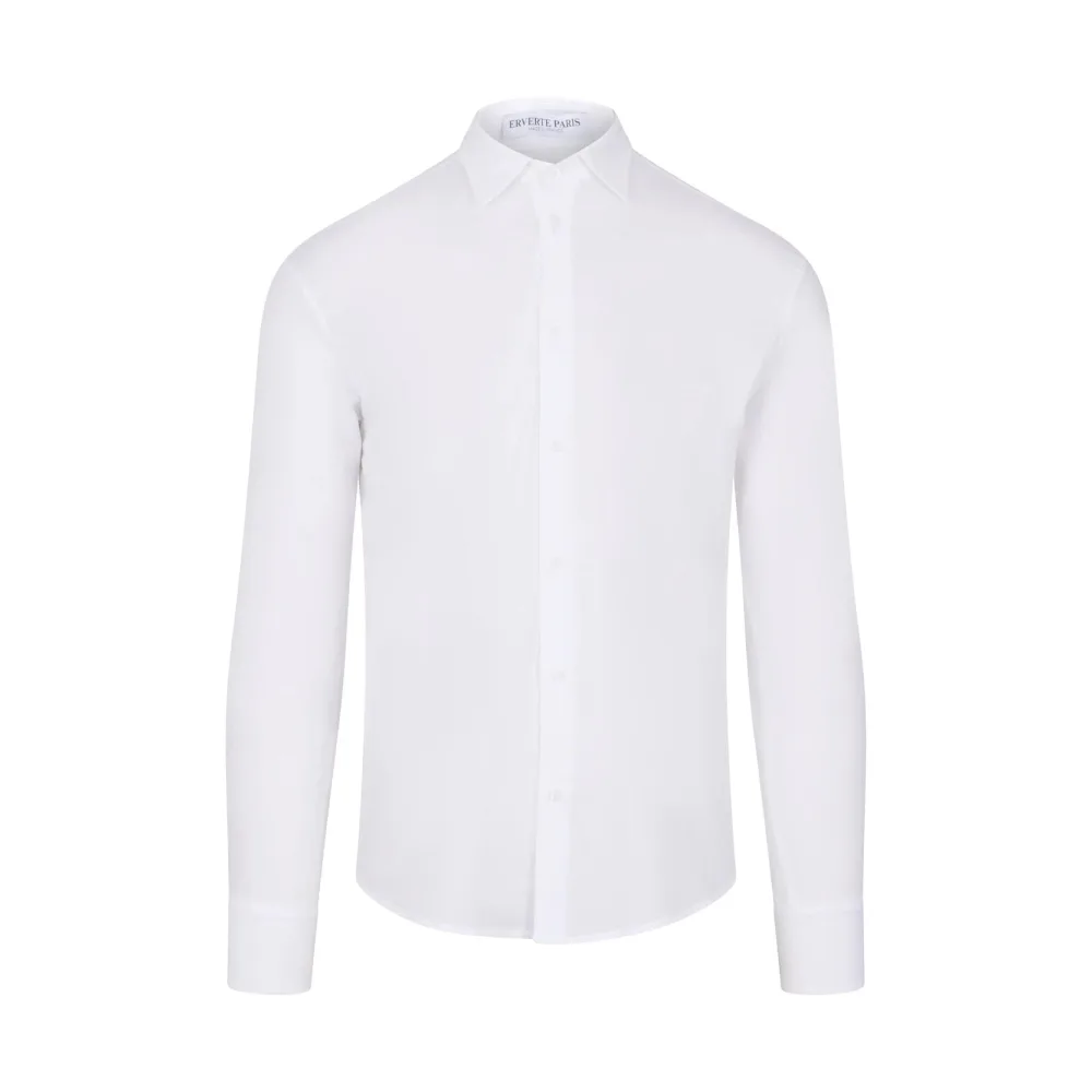 Chemise coupe droite | Couleur: Blanc | Taille: S | Tissu: Coton