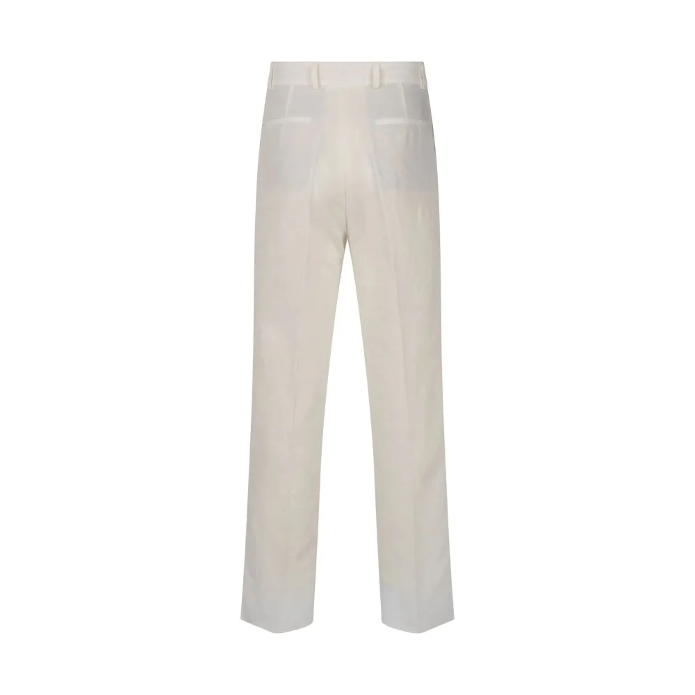 Pantalon plissé en lin blanc | Taille: IT 44 / FR 38 / US 28 / XS – Bild 3