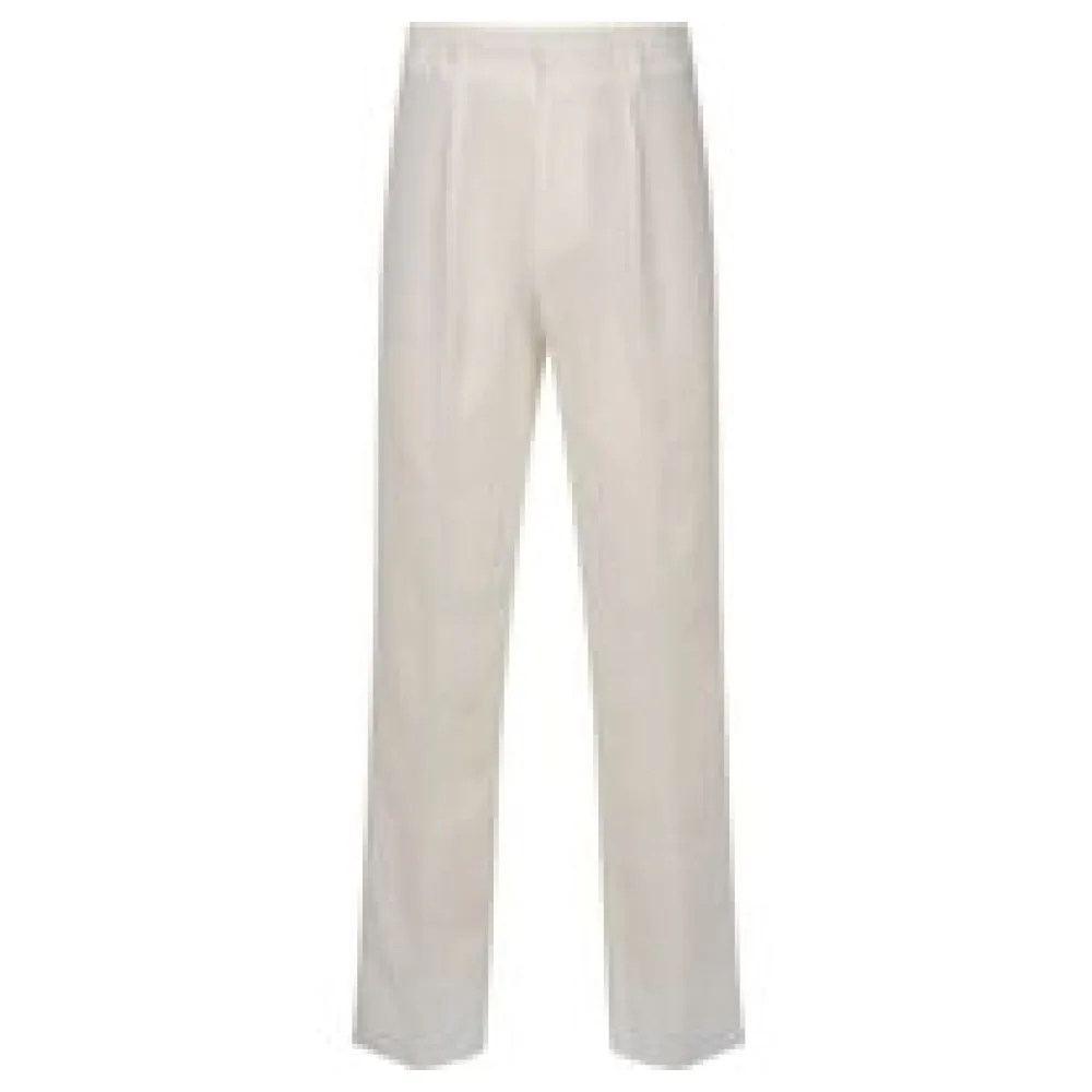 Pantalon plissé en lin blanc | Taille: IT 48 / FR 42 / US 32 / M – Bild 2