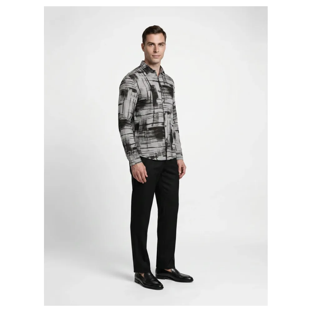 Chemise en lin Geometric Harmony | Taille: M – Bild 3