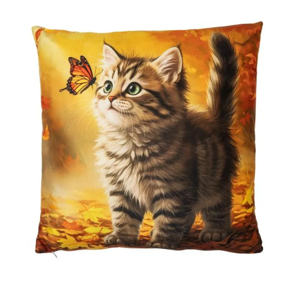 LED-Kissen Katze 40x40cm